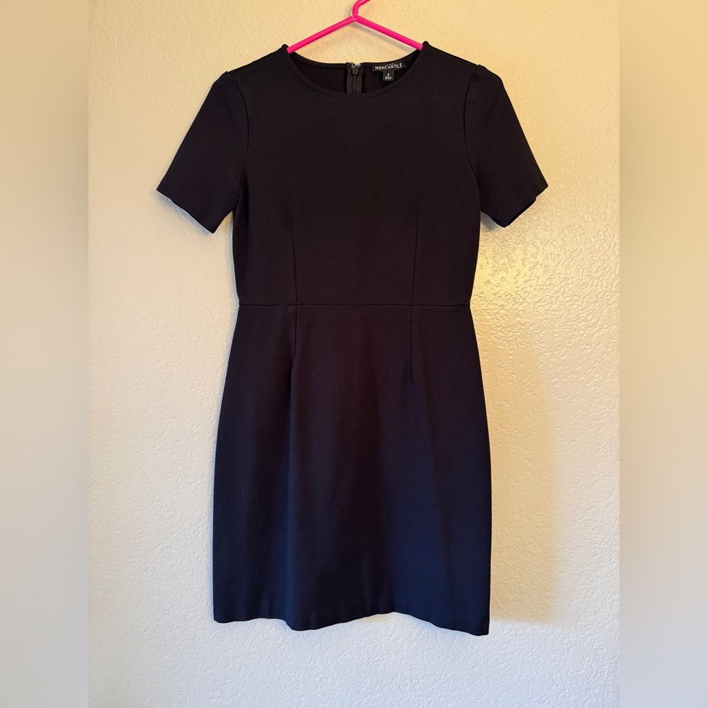 J. Crew Black Mini Dress with Short Sleeves